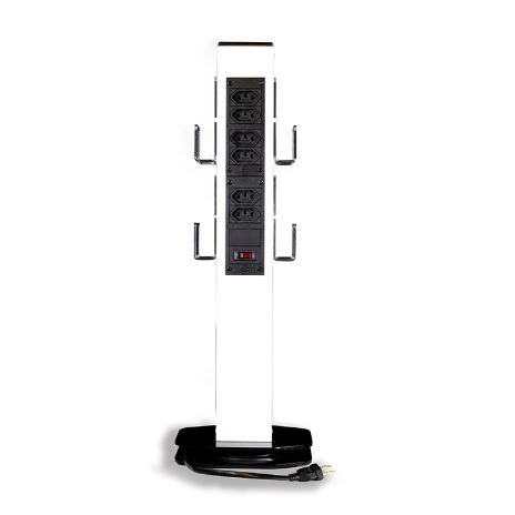 torre de tomadas, tomadas de piso, escritório corporativo, design de interiores, ergonomia, segurança elétrica, layout flexível, cabeamento organizado, produtividade,